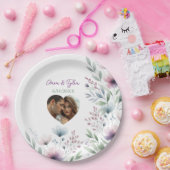 Salie groen en pruim paarse botanische bruiloft papieren bordje (Feest)