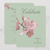 Salie Groen En Roze Orchidee Kaart (Voorkant / Achterkant)