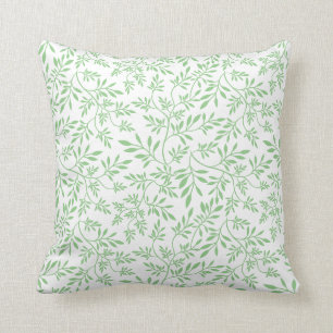 Salie groen en wit blad patroon kussen
