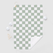 Salie groen en wit geruit  golfhanddoek (Insitu)