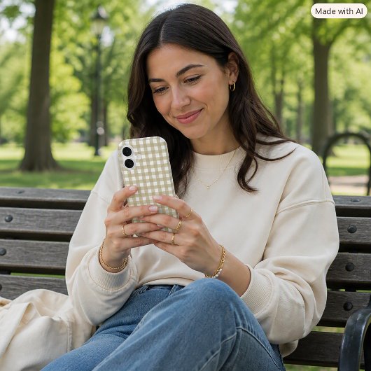 Salie groen en wit geruit ruitjespatroon Case-Mate iPhone case