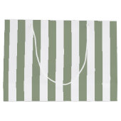 Salie groen en wit gestreept groot cadeauzakje (Achterkant)