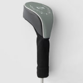 Salie Groen en Wit | Modern Beginletters Monogram Golfheadcover (Schuin)
