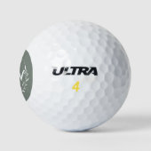 Salie Groen en Wit | Modern Initialen Monogram Golfballen (Logo)