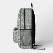 Salie-groen en wit paisley patroon monogram bedrukte rugzak (Rechts)