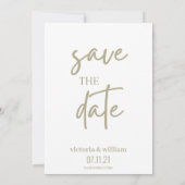 Salie groen en wit trendy modern Save the Date (Achterkant)