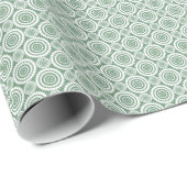Salie Groen en Witte Geometrische Cirkels Patroon Cadeaupapier (Rol Hoek)