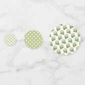 Salie Groen en Witte Hydrangea Bruiloft Feest Confetti (Achterkanten)