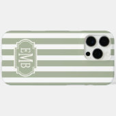 Salie groen en witte monogram strepen Case-Mate iPhone case (Achterkant (horizontaal))