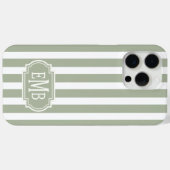 Salie groen en witte monogram strepen Case-Mate iPhone case (Achterkant (horizontaal))