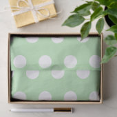 Salie groen en witte polka stippenpatroon tissuepapier (Geschenk)