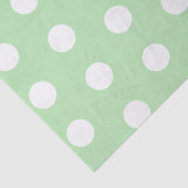 Salie groen en witte polka stippenpatroon tissuepapier (Detail)