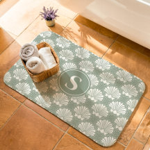 Salie groen en witte schelp kust monogram