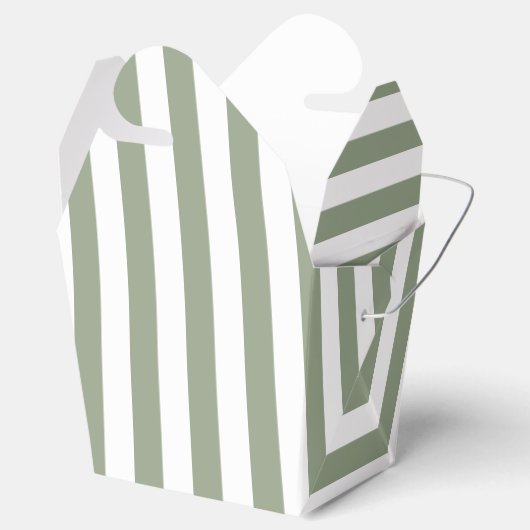 Salie Groen en Witte Streep Bedankt Bedankdoosjes (Geopend)