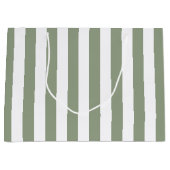 Salie Groen en Witte Streep Groot Cadeauzakje (Voorkant)