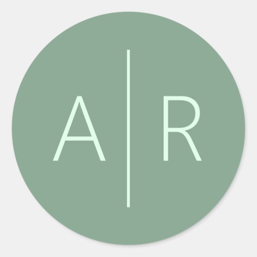 Salie groen envelopzegel, bruiloft gunst ronde sticker (Voorkant)