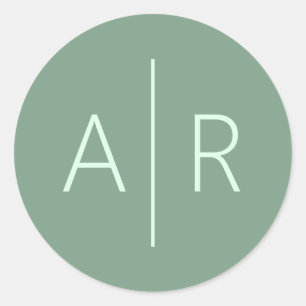 Salie groen envelopzegel, bruiloft gunst ronde sticker