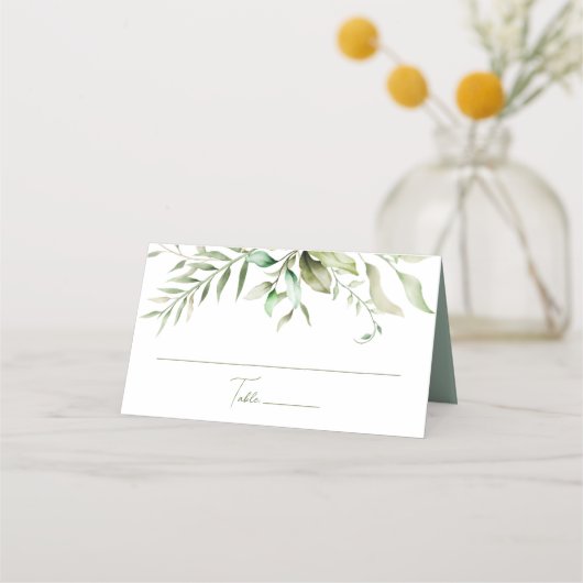 Salie Groen Eucalyptus Bladgroen Botanische bruilo Plaatskaartje (Voorkant)