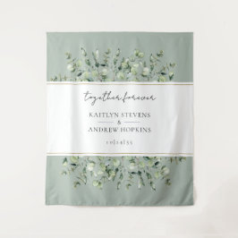 Salie Groen Eucalyptus  Huwelijk Samen Voor Altijd Wandkleed