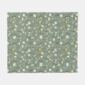 Salie Groen Geel Wit Boho Wildbloemen Bloemen Fleece Deken (Voorkant (Horizontaal))