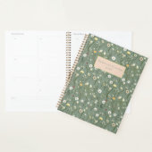 Salie Groen Geel Wit Wildflowers Boho Jaarlijks Planner (Display)