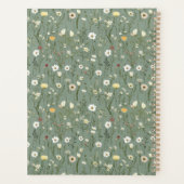 Salie Groen Geel Wit Wildflowers Boho Jaarlijks Planner (Achterkant)