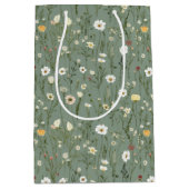 Salie Groen Gele Witte Wilde Bloemen Verjaardag Ha Medium Cadeauzakje (Voorkant)
