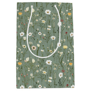 Salie Groen Gele Witte Wilde Bloemen Verjaardag Vo Medium Cadeauzakje