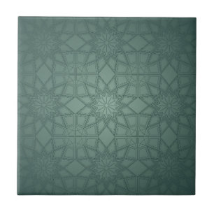 Salie groen geometrisch patroon tegeltje