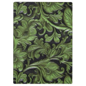 salie groen geslepen leer klembord (Achterkant)