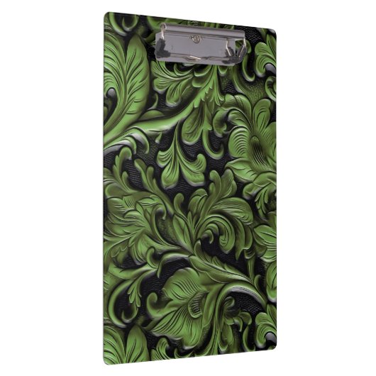  salie groen geslepen leer klembord (Rechts)