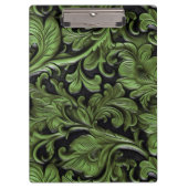  salie groen geslepen leer klembord (Voorkant)