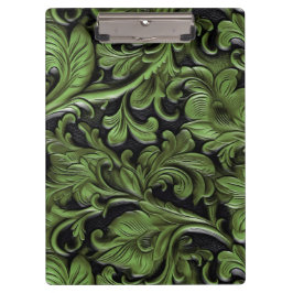 salie groen geslepen leer klembord