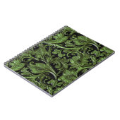  salie groen geslepen leer notitieboek (Linkerzijde)