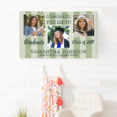 Salie Groen Gestreepte 3 Foto Collage Afstudeerfee Spandoek (Insitu)