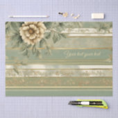 Salie groen gestreepte gouden bloem cadeau verpakk tissuepapier (Craft)