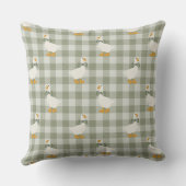 Salie Groen Gingham Gans Aangepaste Naam Slaapkame Kussen (Achterkant)