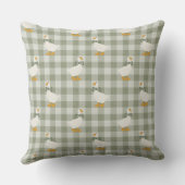 Salie Groen Gingham Gans Buffalo Rutche Kinderkame Kussen (Achterkant)