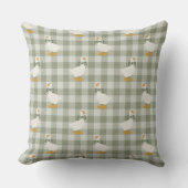 Salie Groen Gingham Gans Buffalo Rutche Kinderkame Kussen (Voorkant)