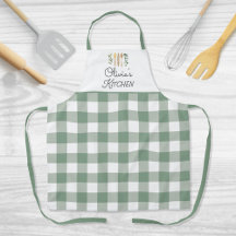 Salie Groen Gingham Patroon Boerderij Cottagecore