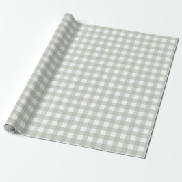 Salie groen Gingham patroon Cadeaupapier