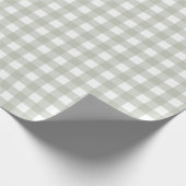 Salie groen Gingham patroon Cadeaupapier (Hoek)