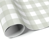 Salie groen Gingham patroon Cadeaupapier (Rol Hoek)