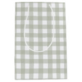 Salie groen Gingham patroon Medium Cadeauzakje (Voorkant)