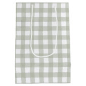 Salie groen Gingham patroon Medium Cadeauzakje (Achterkant)