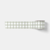 Salie groen Gingham patroon Satijnen Lint (Voorkant)