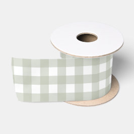 Salie groen Gingham patroon Satijnen Lint