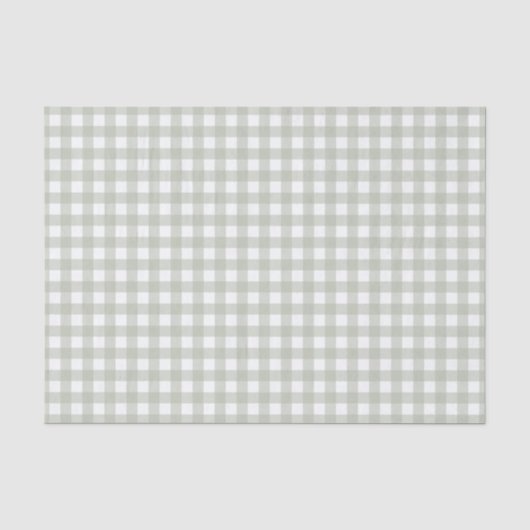 Salie groen Gingham patroon Tissuepapier (Voorkant)