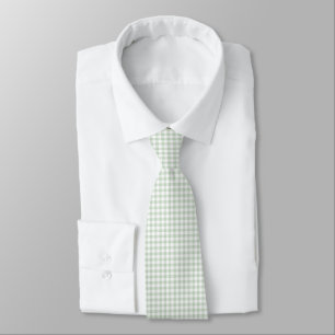 Salie groen gingham stropdas