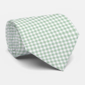 Salie groen gingham stropdas (Opgerold)